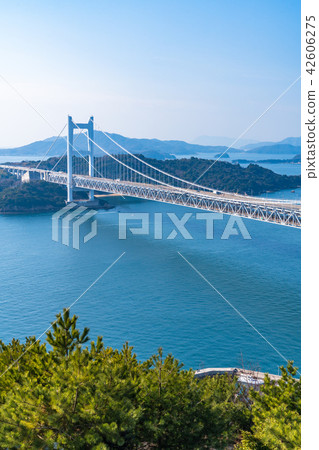 "Okayama prefecture" at Seto Ohashi bridge and Washuzan 42606275