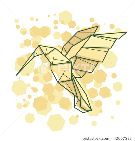 Simple illustration drawing outline humming bird. Simple illustration drawing outline humming bird. 42607552