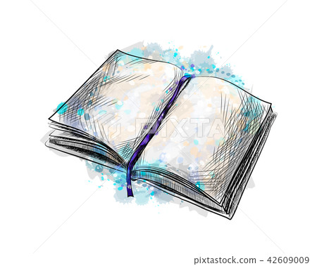 Open Book Hand Drawn Sketch Stock Vector - Illustration of clean