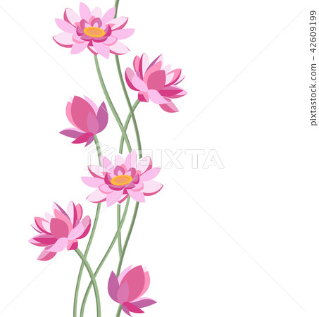 Flower pattern. Seamless white and pink ornament.  42609199