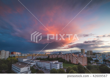 Sunset over Suburb 42609567