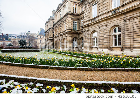 Luxembourg Palace garden in a freezing winter day Luxembourg Palace garden in a freezing winter day 42610103