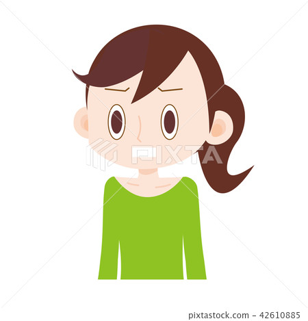 女性上半身非常驚訝和硬化 42610885