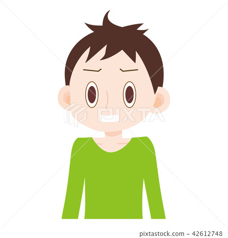 Male upper body tremendously surprised and hardened 42612748