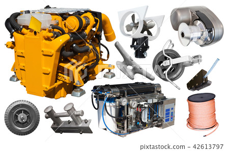 Set of yacht parts isolated on white Set of yacht parts isolated on white 42613797