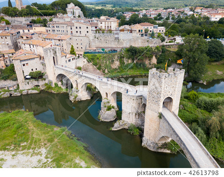 View from drone of Besalu, Spain 42613798