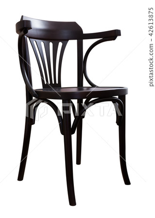 Black wooden chair isolated 42613875