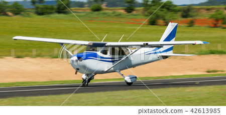 View of sports aircraft at the sport airport at summer day View of sports aircraft at the sport airport at summer day 42613985