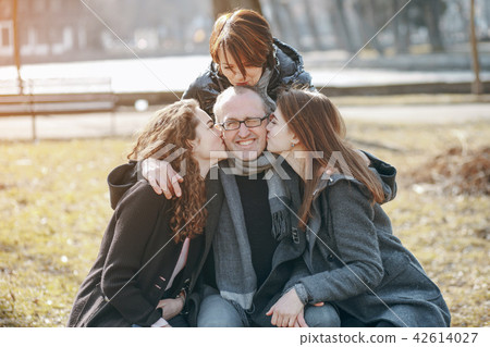family on a walk family on a walk 42614027