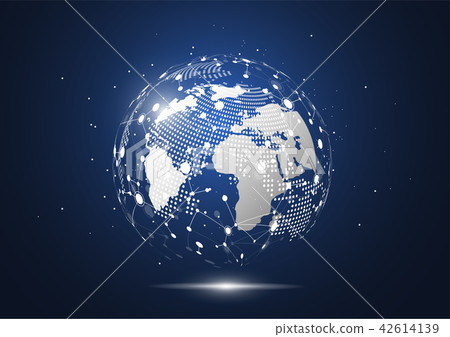 Global network connection. World map point 42614139