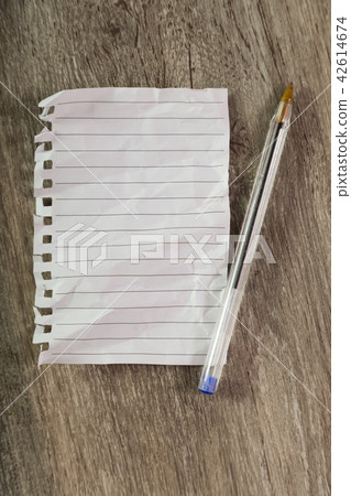 crumpled sheet notebook line 42614674