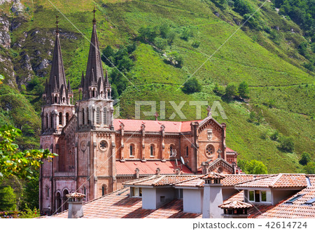 Basilica of Santa Maria la Real de Covadonga in summer Basilica of Santa Maria la Real de Covadonga in summer 42614724
