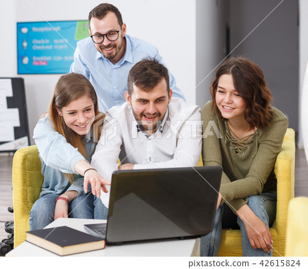 Young travelers with laptop Young travelers with laptop 42615824