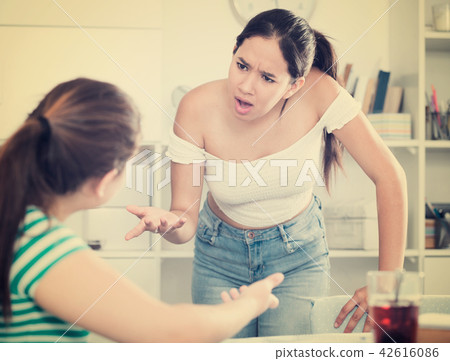 Quarrel between two teens girls Quarrel between two teens girls 42616086