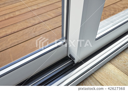 Sliding glass door detail and rail embed in floor 42627368