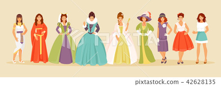 Fashion history vector Fashion history vector 42628135