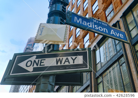Street sign (nameplate) of Madison Avenue Street sign (nameplate) of Madison Avenue 42628596