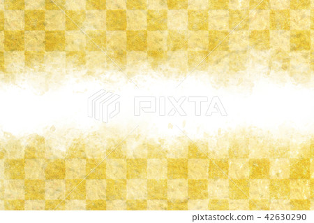 Golden checkered pattern New Year watercolor background 42630290