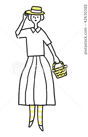 帽子女人手繪風 42630388