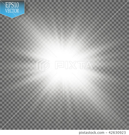 Glow light effect. Starburst with sparkles on transparent background. Vector illustration. 42630923