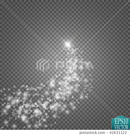 A bright comet with large dust. Falling Star. Glow light effect. 42631122
