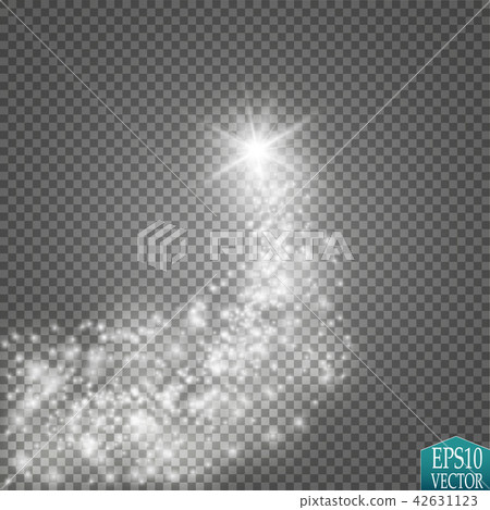 A bright comet with large dust. Falling Star. Glow light effect. 42631123