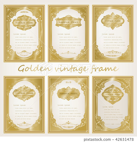 set of golden vintage frame set of golden vintage frame 42631478