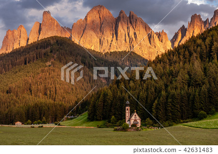 The Church of St. Johann in Ranui at Sunset The Church of St. Johann in Ranui at Sunset 42631483