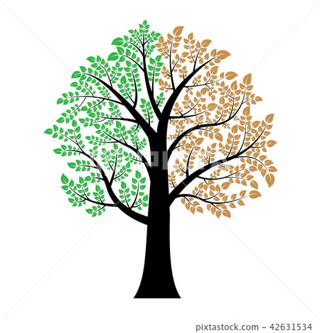 green and brown leaf on tree green and brown leaf on tree 42631534