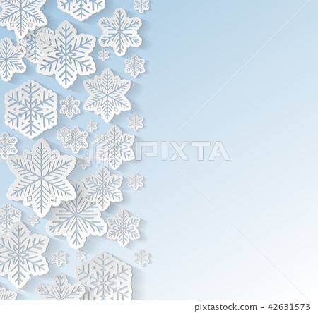 White paper snowflakes on blue background.Vector. - Stock Illustration ...