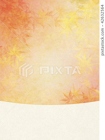 Background material feeling harmony Autumn leaves white washi paper Background material feeling harmony Autumn leaves white washi paper 42632564