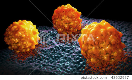 3d illustration of cancer cells 3d illustration of cancer cells 42632957