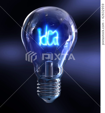 light bulb with the word idea as filament 42632959