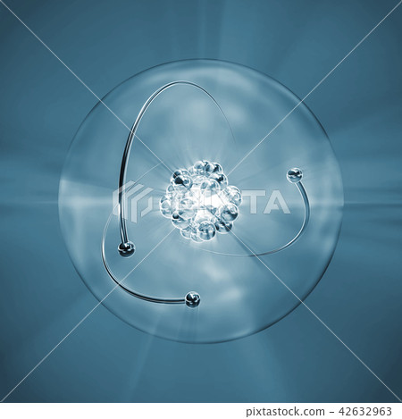 Atom with nucleus, atomic shell and electrons 42632963