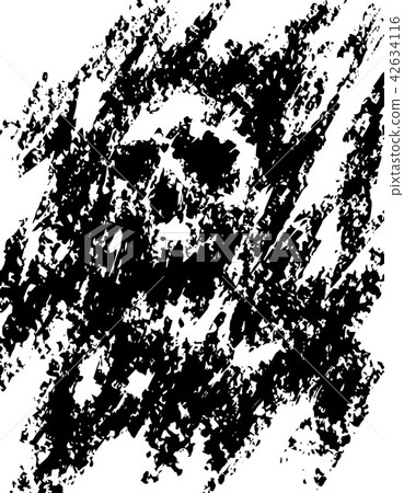 Scary skull abstraction from debris dots. Vector Scary skull abstraction from debris dots. Vector 42634116