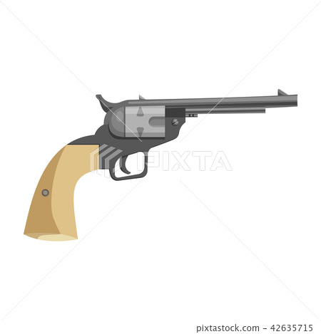 Cartoon revolver icon 42635715