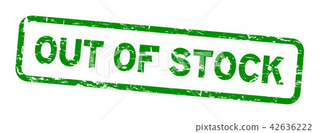 Grunge green out of stock square rubber seal stamp 42636222