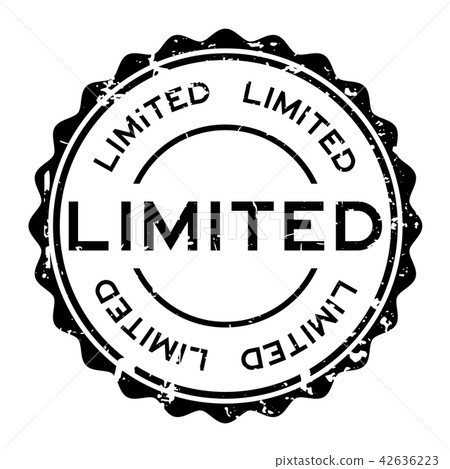 Grunge black limited word round rubber seal stamp Grunge black limited word round rubber seal stamp 42636223