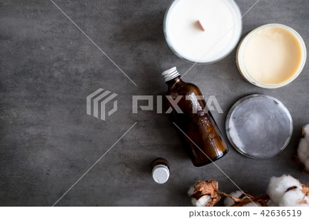 Natural spa cosmetic products flatlay Natural spa cosmetic products flatlay 42636519