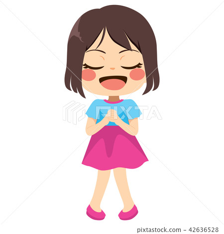 Girl Praying Wish - Stock Illustration [42636528] - PIXTA