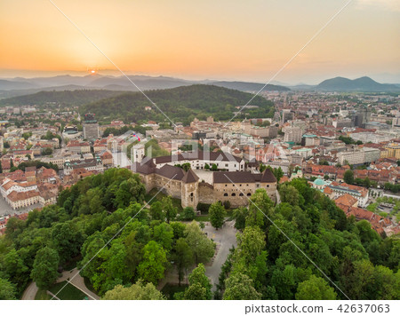 Panorama of the Slovenian capital Ljubljana at sunset. Panorama of the Slovenian capital Ljubljana at sunset. 42637063