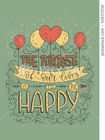 Positive vector lettering card. Handdrawn iilustration. Positive vector lettering card. Handdrawn iilustration. 42637836