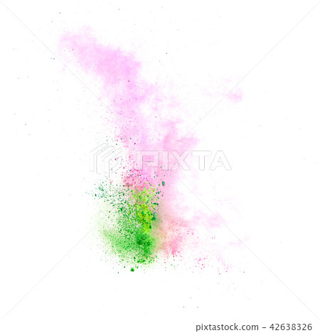 Colorful powders on white  background 42638326