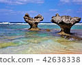 Japan, Okinawa, Ryukyu, Seaside, Kouri Island, Heart Shaped Rock, Beach, Summer, Sea, Seascape, Sunny, Sunny 42638338
