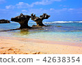 Japan, Okinawa, Ryukyu, Seaside, Kouri Island, Heart Shaped Rock, Beach, Summer, Sea, Seascape, Sunny, Sunny 42638354
