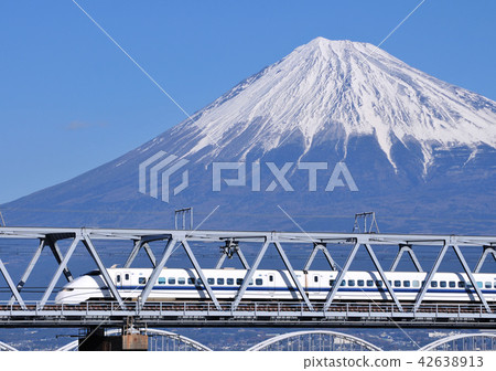 Fujikawa Iron Bridge and Shinkansen 300 series and Mt. Fuji - 5261 42638913