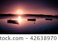 Fishing boats and sunset at the river 42638970