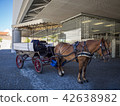 Traditional horse and carriage near Museu dos Coches in Lisbon 42638982