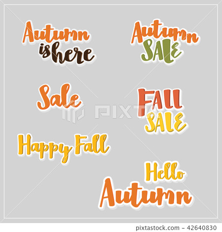 Autumn text design collection - Stock Illustration [42640830] - PIXTA