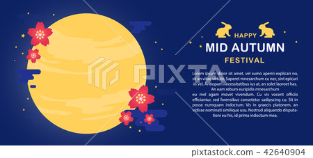 Mid Autumn Festival Banner Vector Illustration Stock Illustration 42640904 Pixta